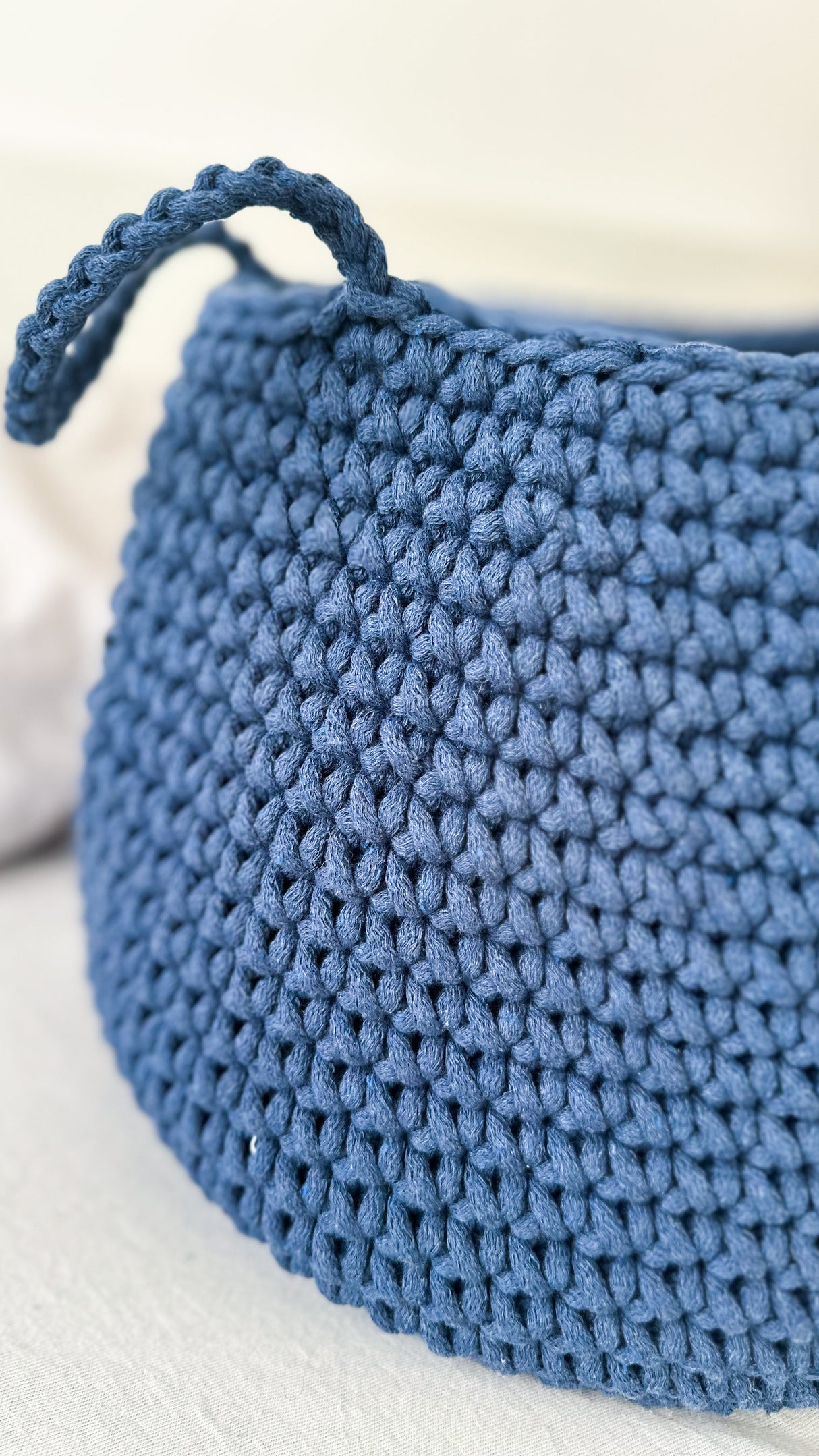 Crochet Basket, Size L | DENIM BLUE
