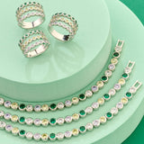 Dotty Tennis Bracelet, Popsicle & Silver