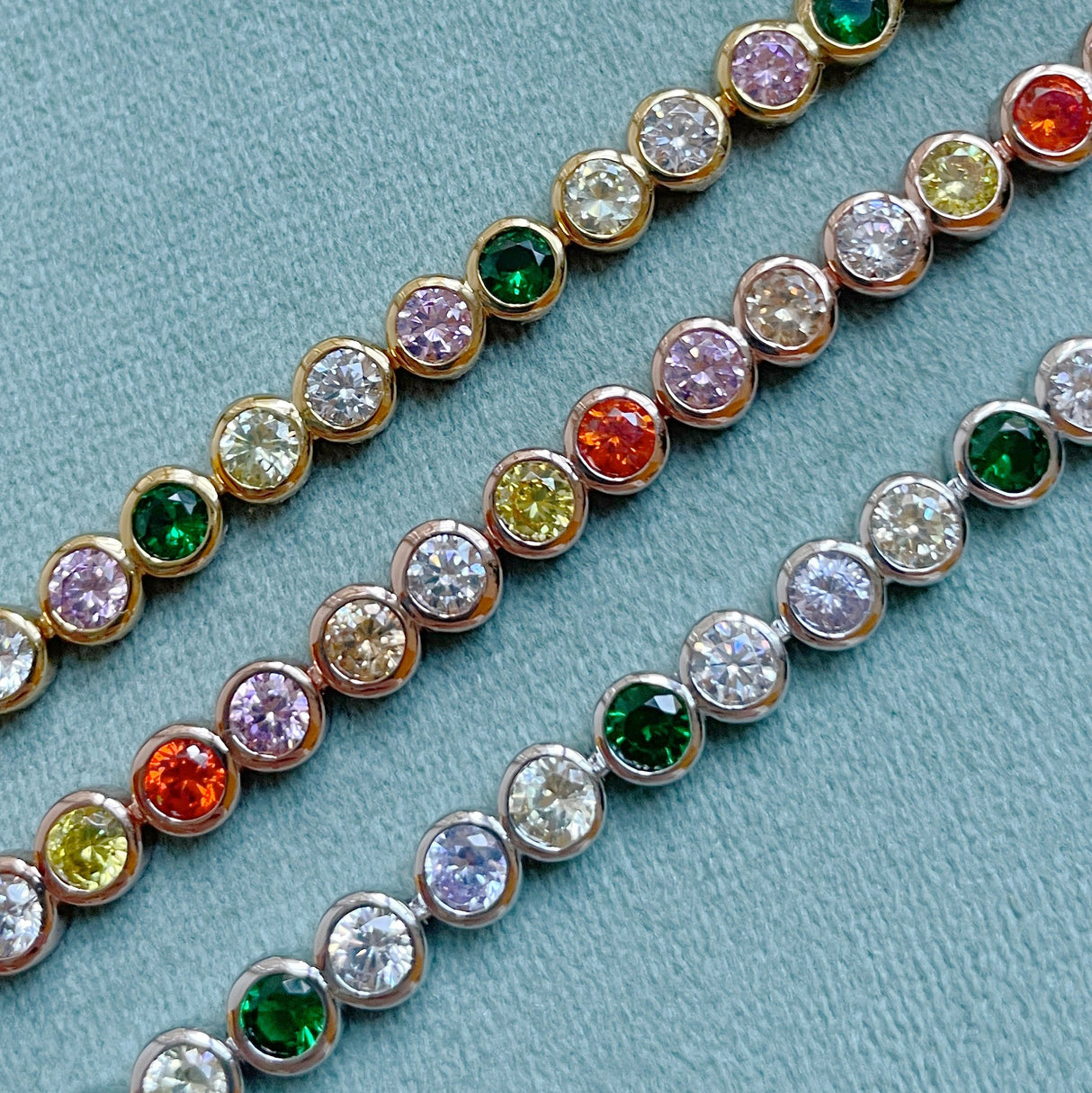 Dotty Tennis Bracelet, Sunset & Rose Gold