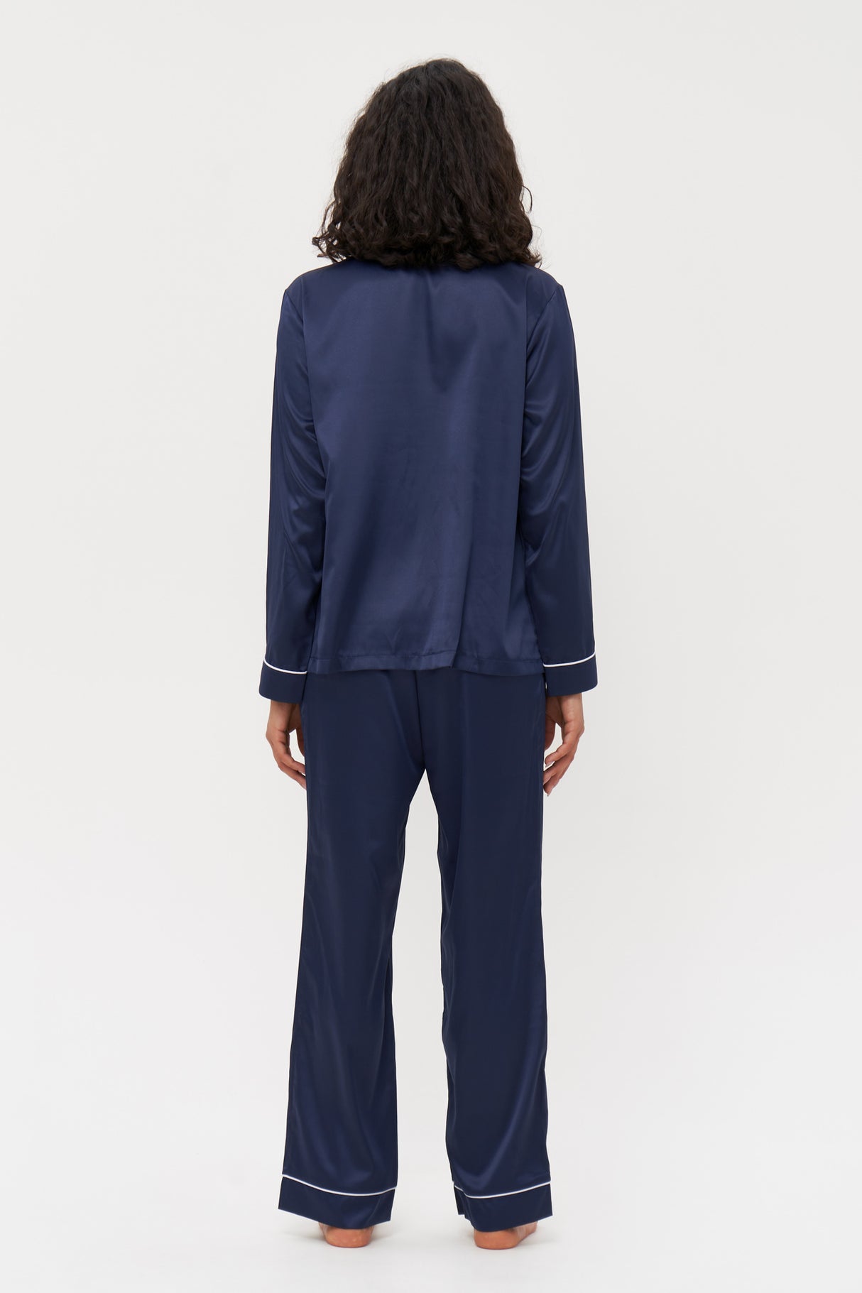 Navy Satin Pyjamas
