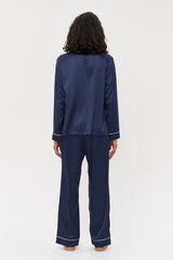 Navy Satin Pyjamas