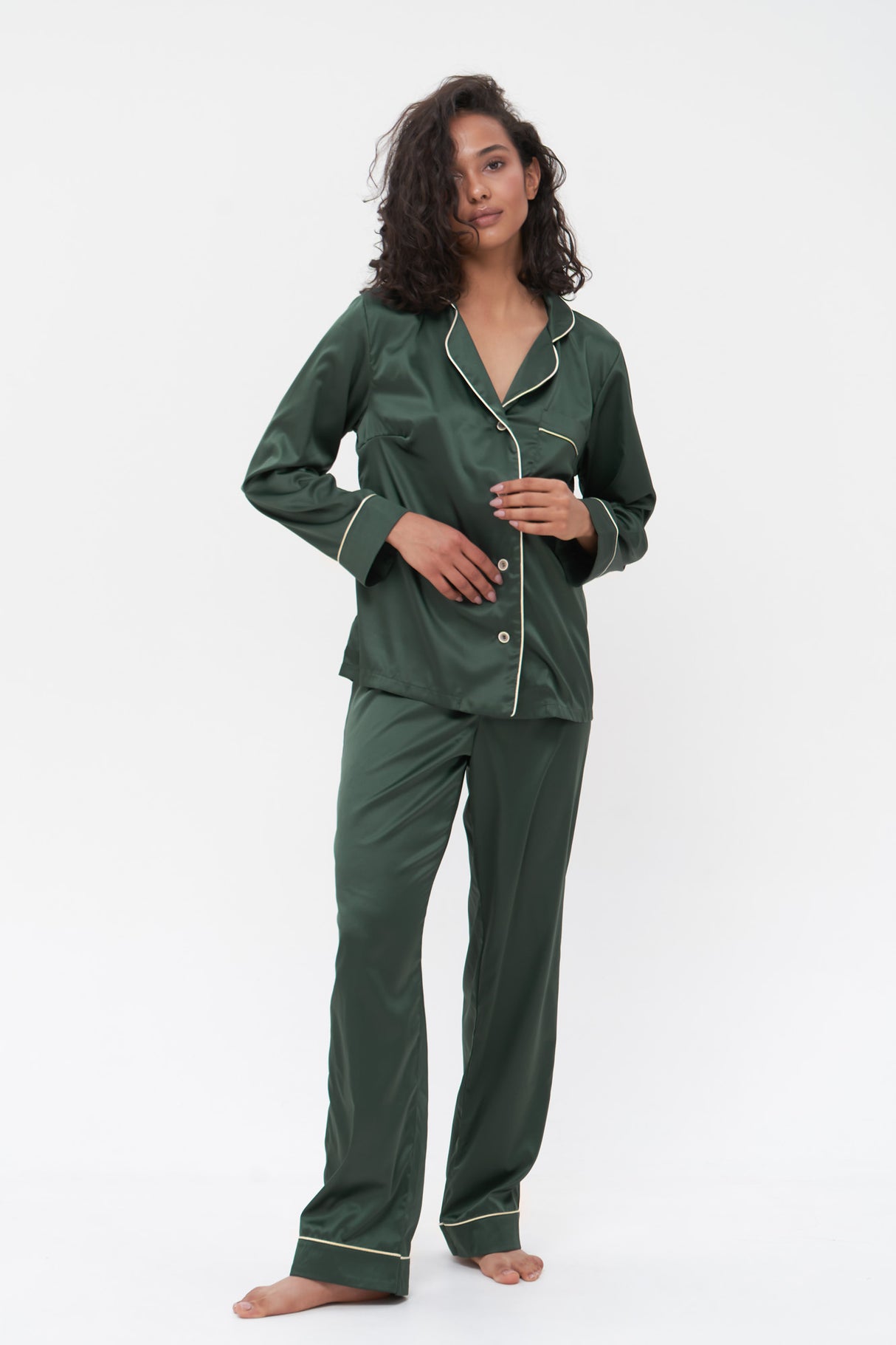 Green Satin Pyjamas