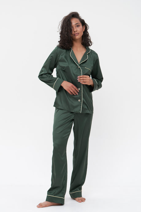 Green Satin Pyjamas
