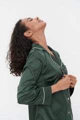 Green Satin Pyjamas