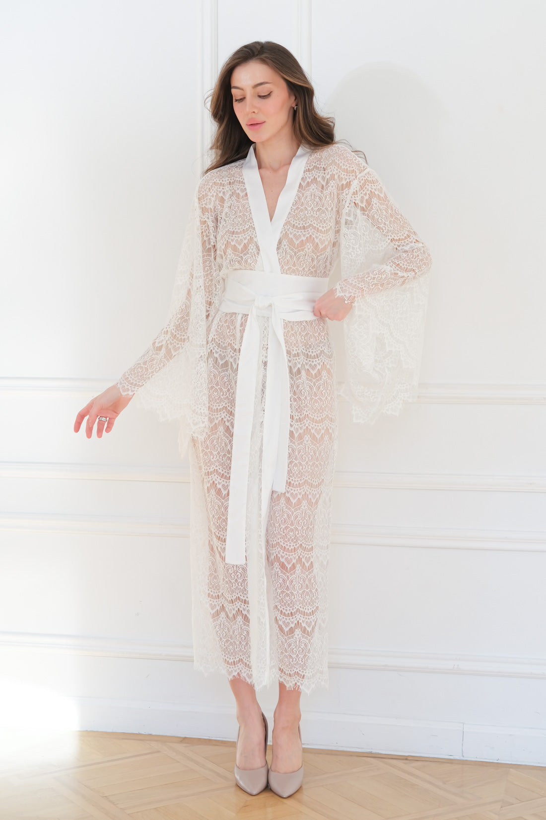 See Through Lace Dressing Gown