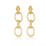 Oval Hammered Link Earring