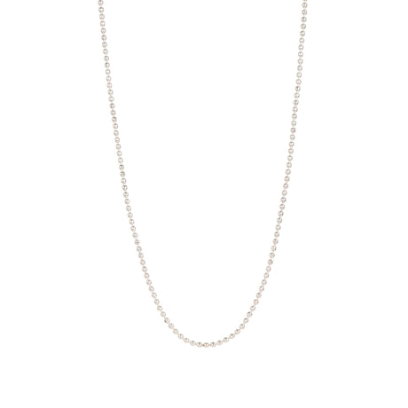Beaded Chain Necklace Silver 17"