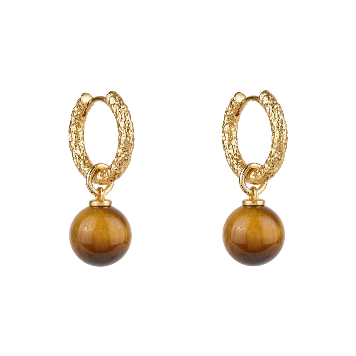 Tiger’s Eye Drop Hoops