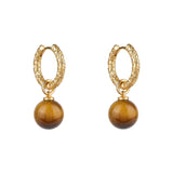 Tiger’s Eye Drop Hoops