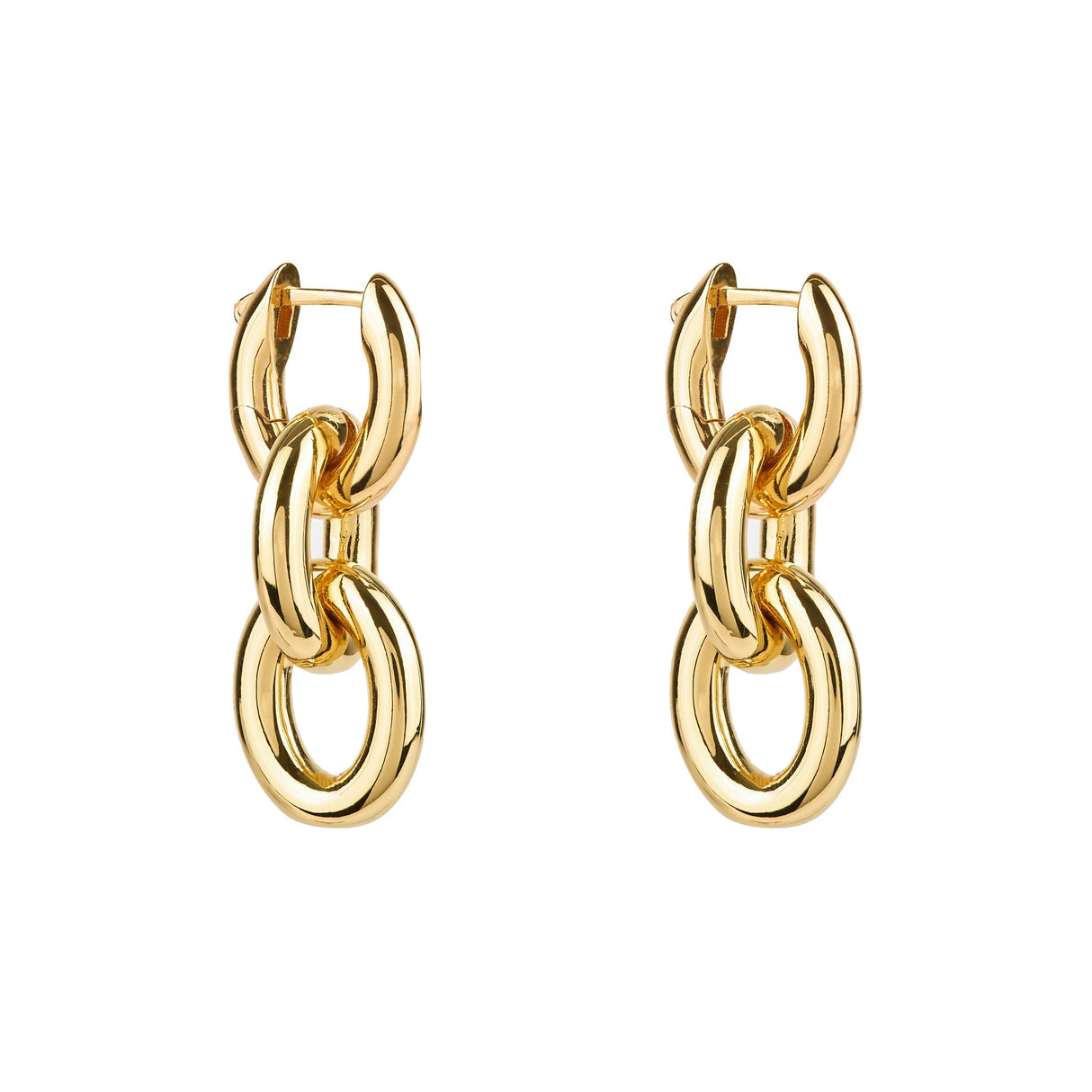 Triple Gold Hoop Drop Earrings