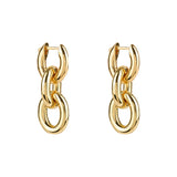 Triple Gold Hoop Drop Earrings