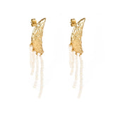Moon and Pearls Statement Earrings