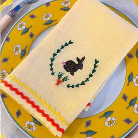 Easter Bunny Linen Napkins  | Set of 2