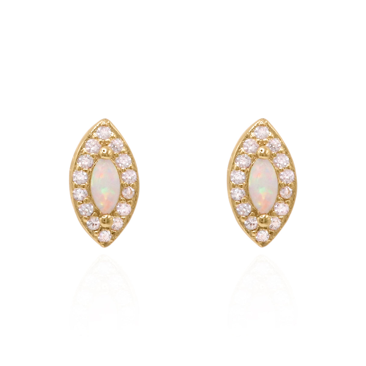 Eloise Opal Stud Earrings | 18K Gold Plated