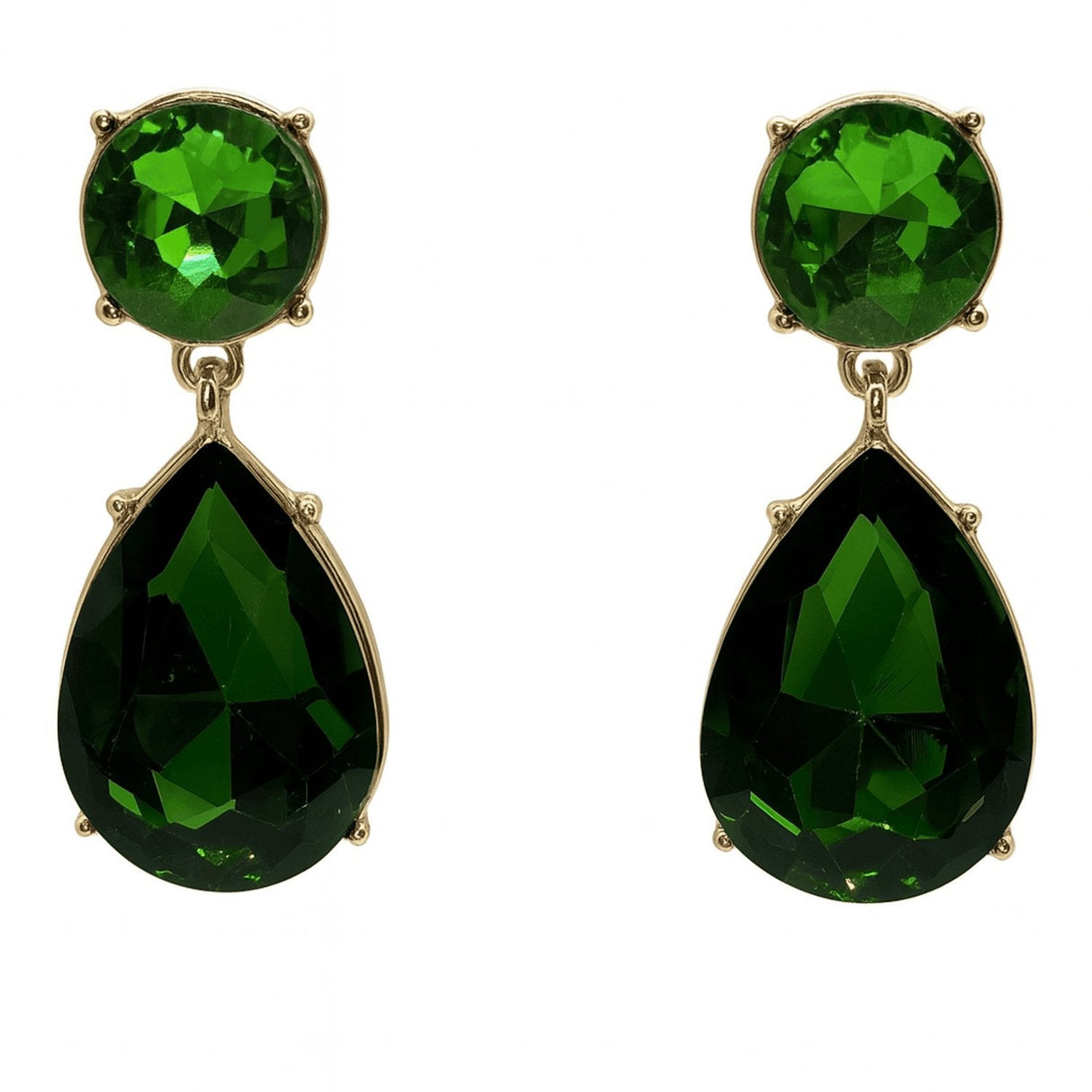 Marina Emerald Pear Shape Clip on Drops