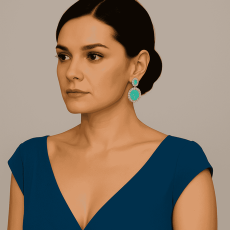 Gemma Flawed Emerald Clip Drop Earrings