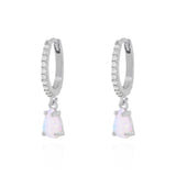 Eva Opal Charm Drop Huggies | 925 Sterling Silver