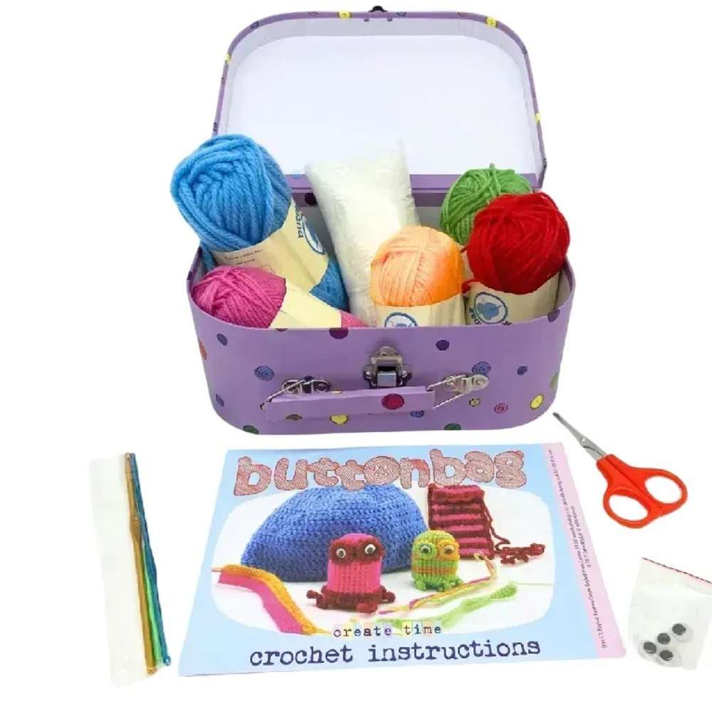 Crochet Suitcase Kit - Buttonbag