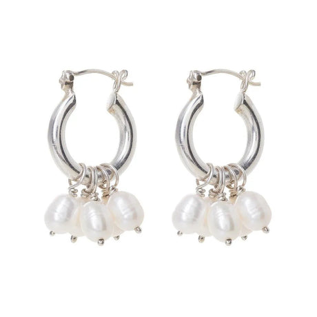 Silver Mini Hoops With Detachable Pearls