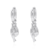 Faye Fingers Crossed Huggies | 925 Sterling Silver