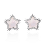 Felicity Moonstone Spiky Star Stud Earrings | 925 Sterling Silver