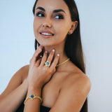 Odette Labradorite Spiky Star Choker Necklace | 18k Gold Plated