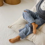 MINICAMP Tufted Corduroy Floor Cushion, French Style Pillow in Ecru