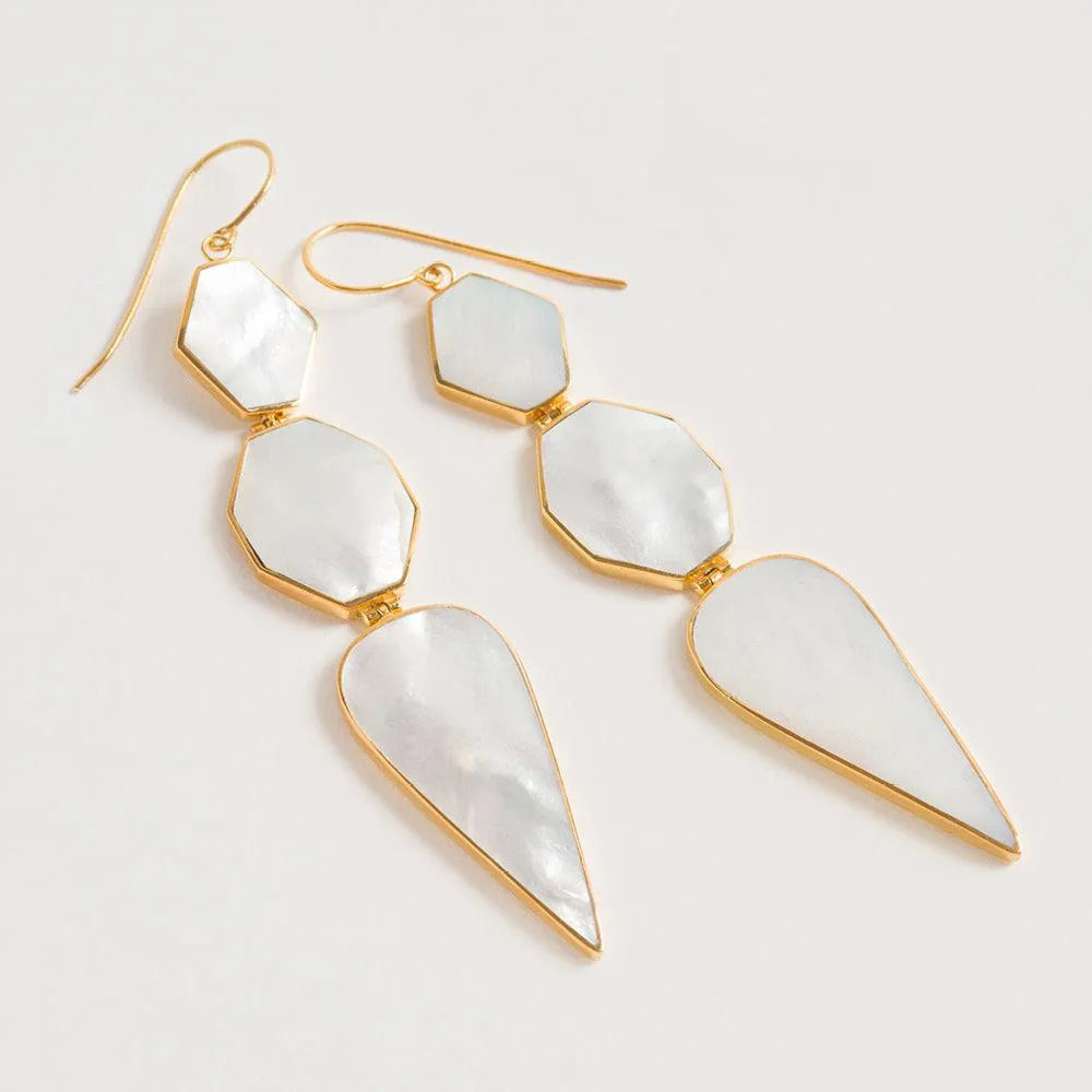 Warrioress Mother of Pearl Earrings