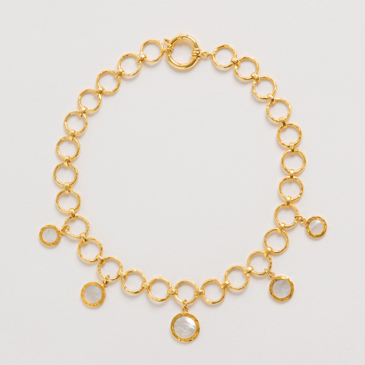 Forged Circular Necklace, Gold