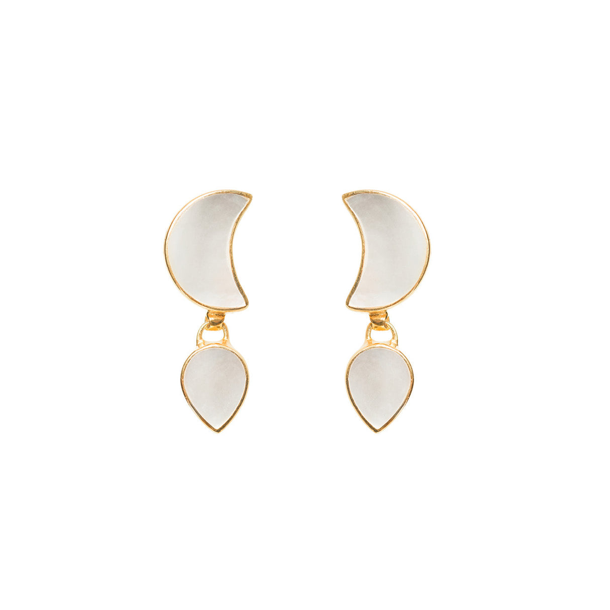 Petite Moon Earrings, Gold