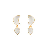 Petite Moon Earrings, Gold