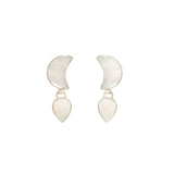 Petite Moon Earrings, Silver