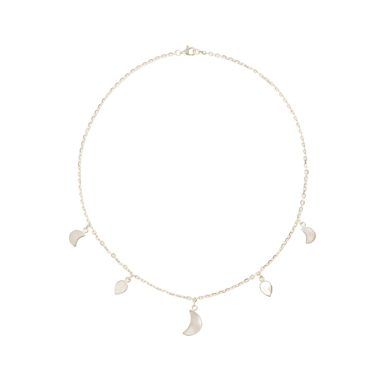 Petite Moon Necklace, Silver
