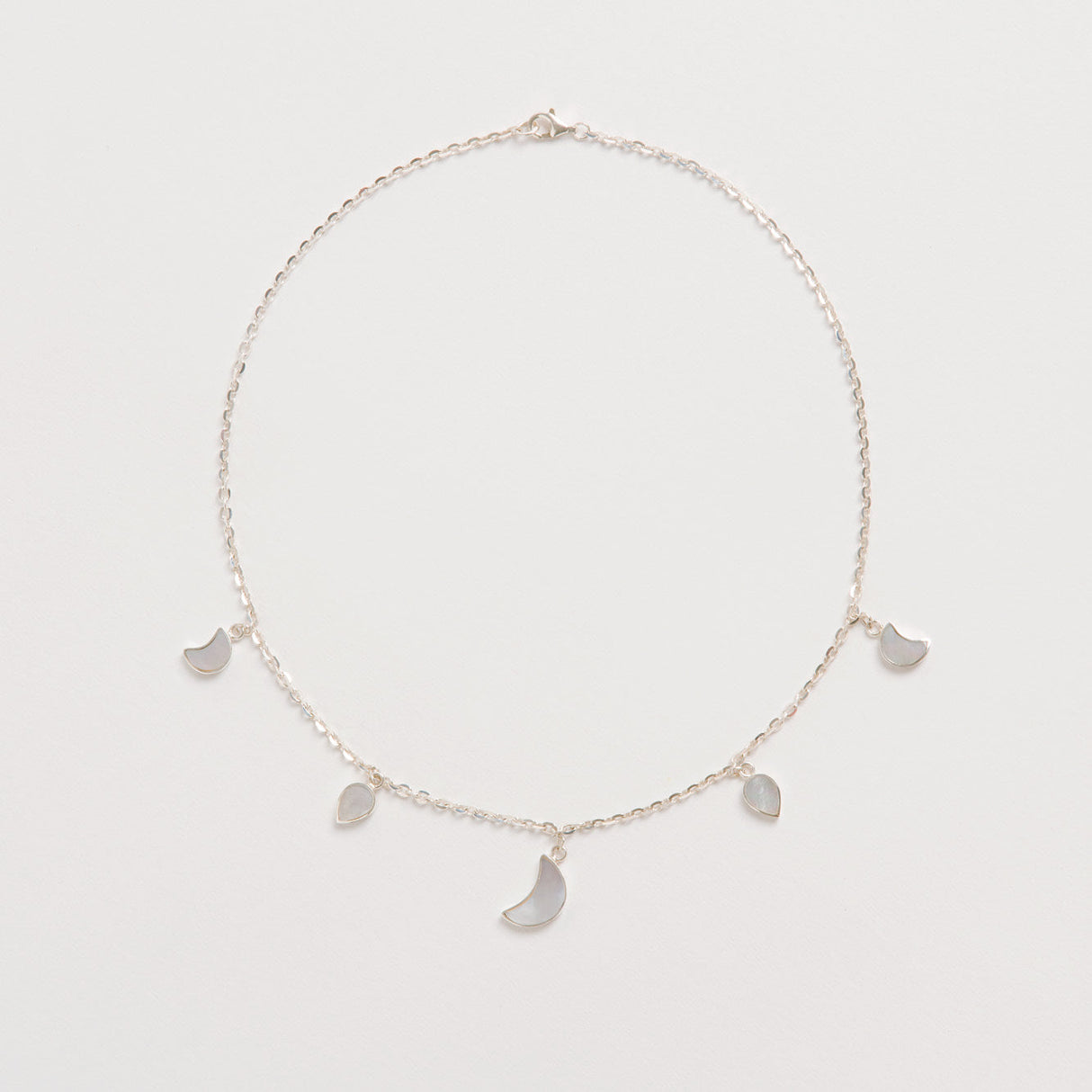 Petite Moon Necklace, Silver