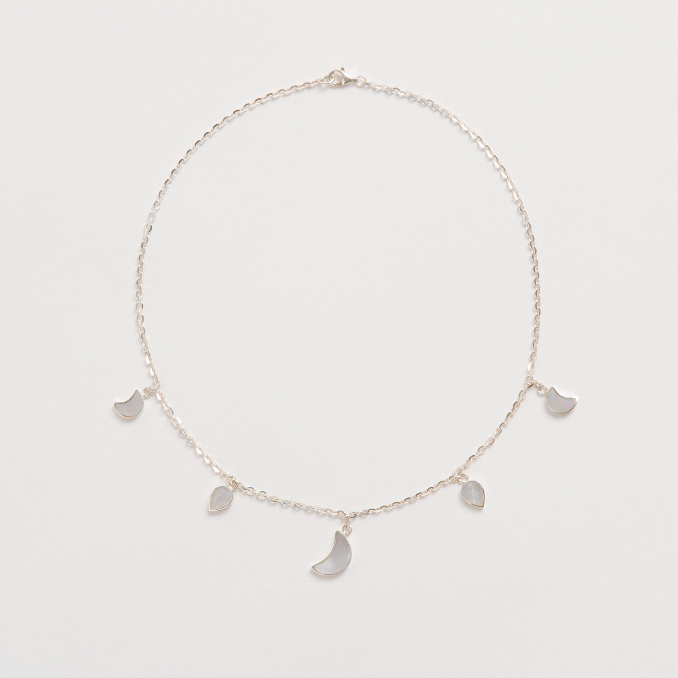 Petite Moon Necklace, Silver