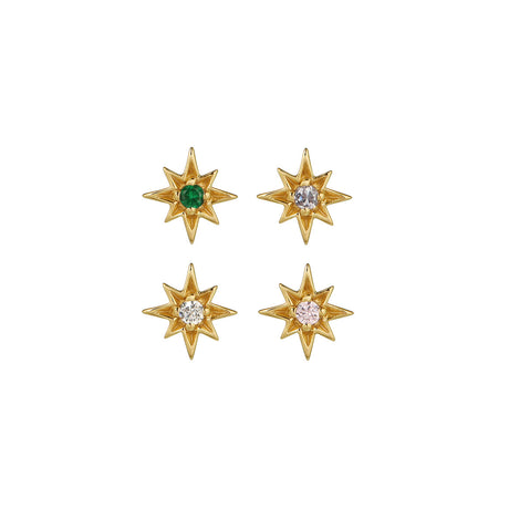 Ziggy Micro North Star Stud Earring Set Gold