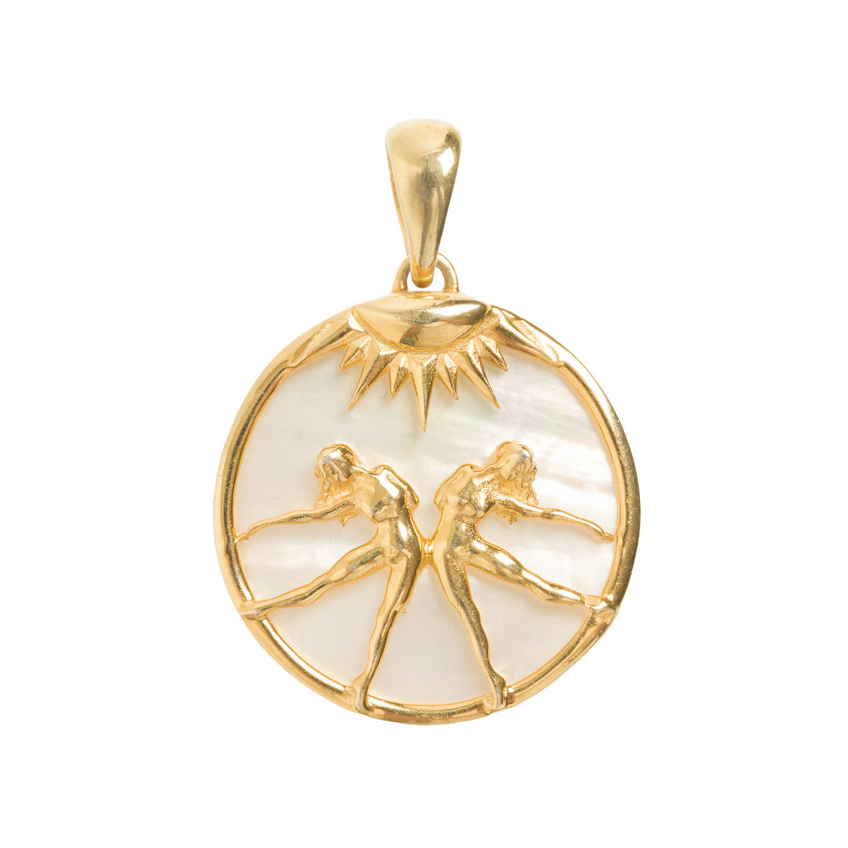 Gemini, Gold Zodiac Pendant
