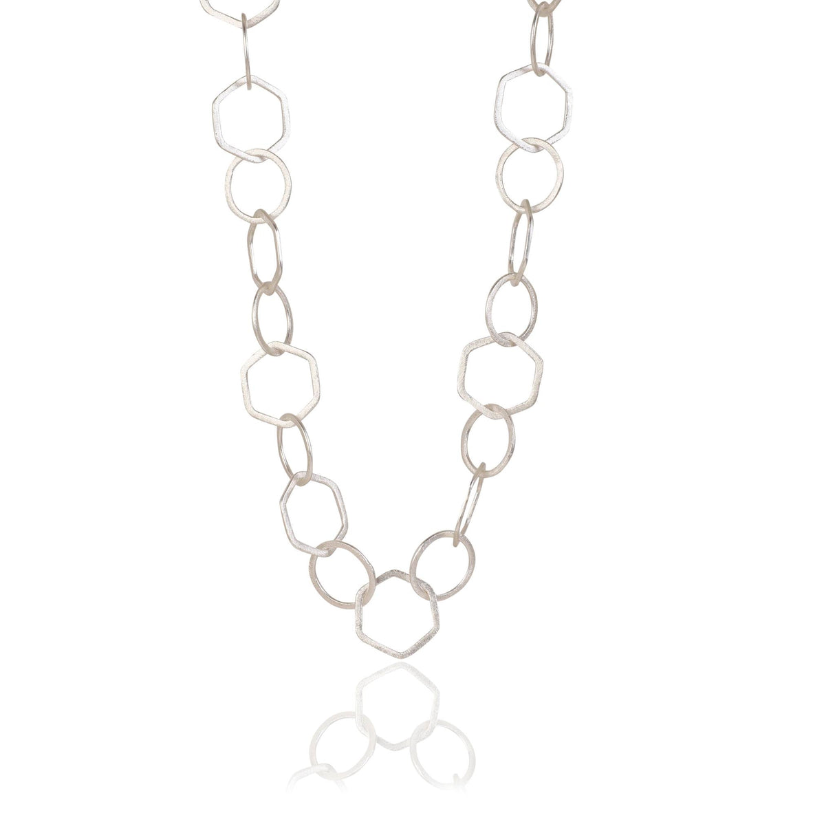 Hexagonal Loop Chain Silver 22"(56cm)