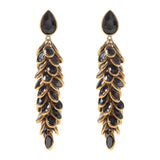 Gold and Black Crystal Long Drops