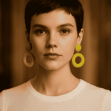 Lucia Chatreuse Resin And Matte Rubber Clip Drop Earrings