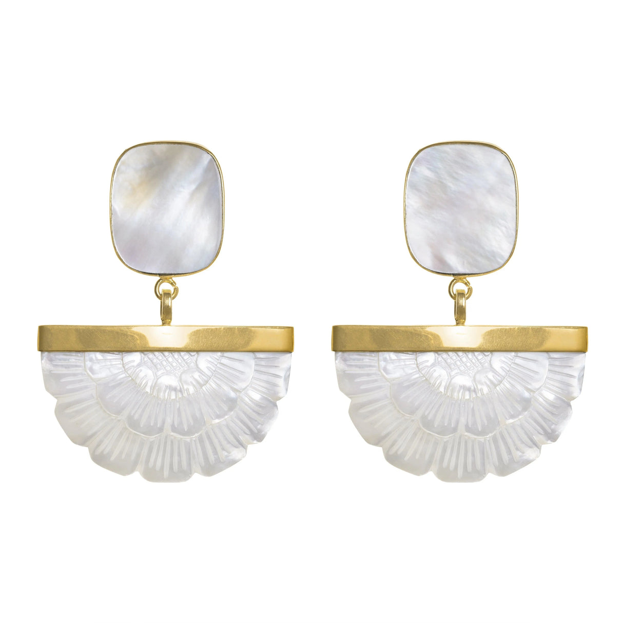 Hand Carved Mother of Pearl Rose Drops