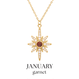 Heidi North Star Birthstone Necklace | 18K Gold Plated