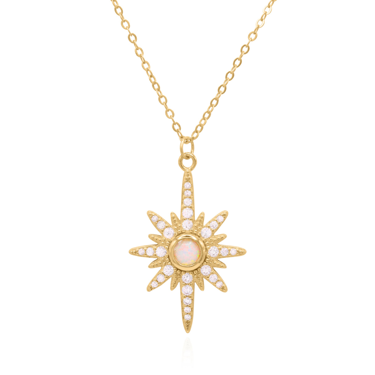 Heidi North Star Birthstone Necklace | 18K Gold Plated