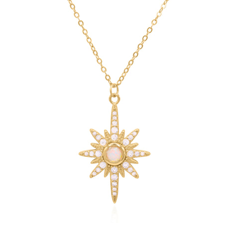 Heidi North Star Birthstone Necklace | 18K Gold Plated