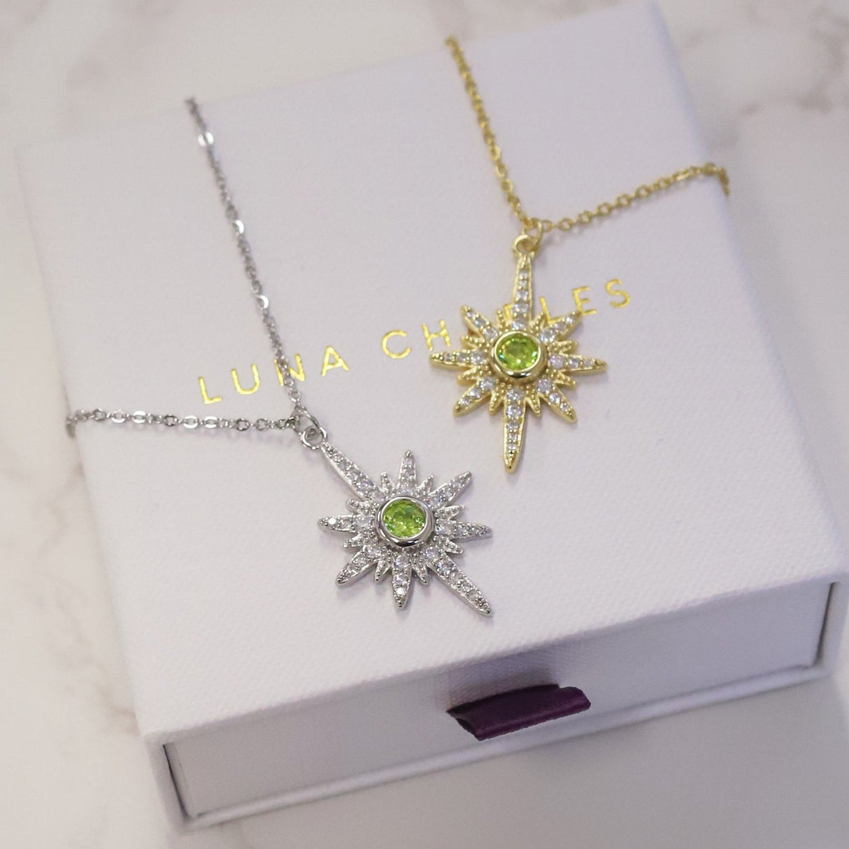 Heidi North Star Birthstone Necklace | 925 Sterling Silver