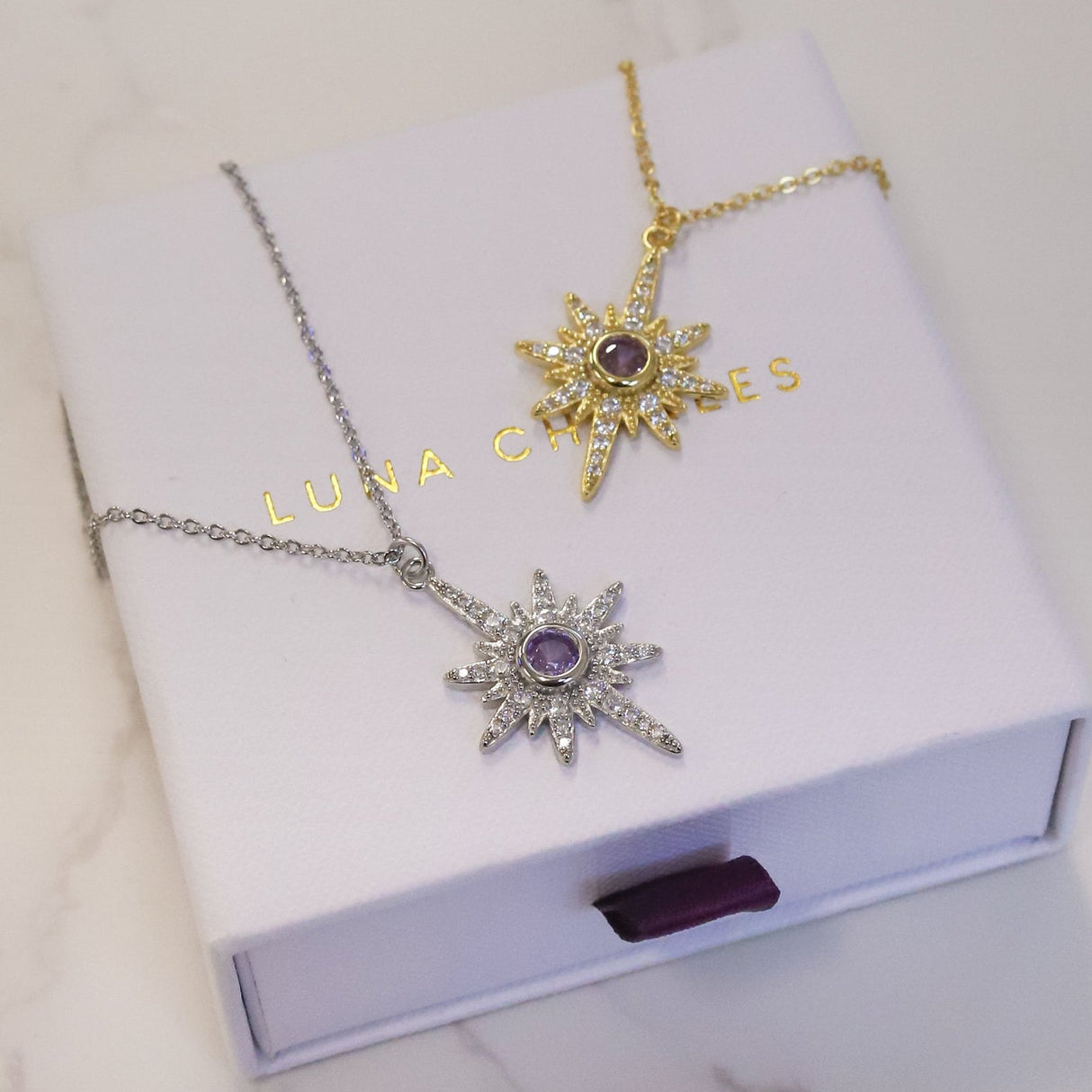 Heidi North Star Birthstone Necklace | 925 Sterling Silver