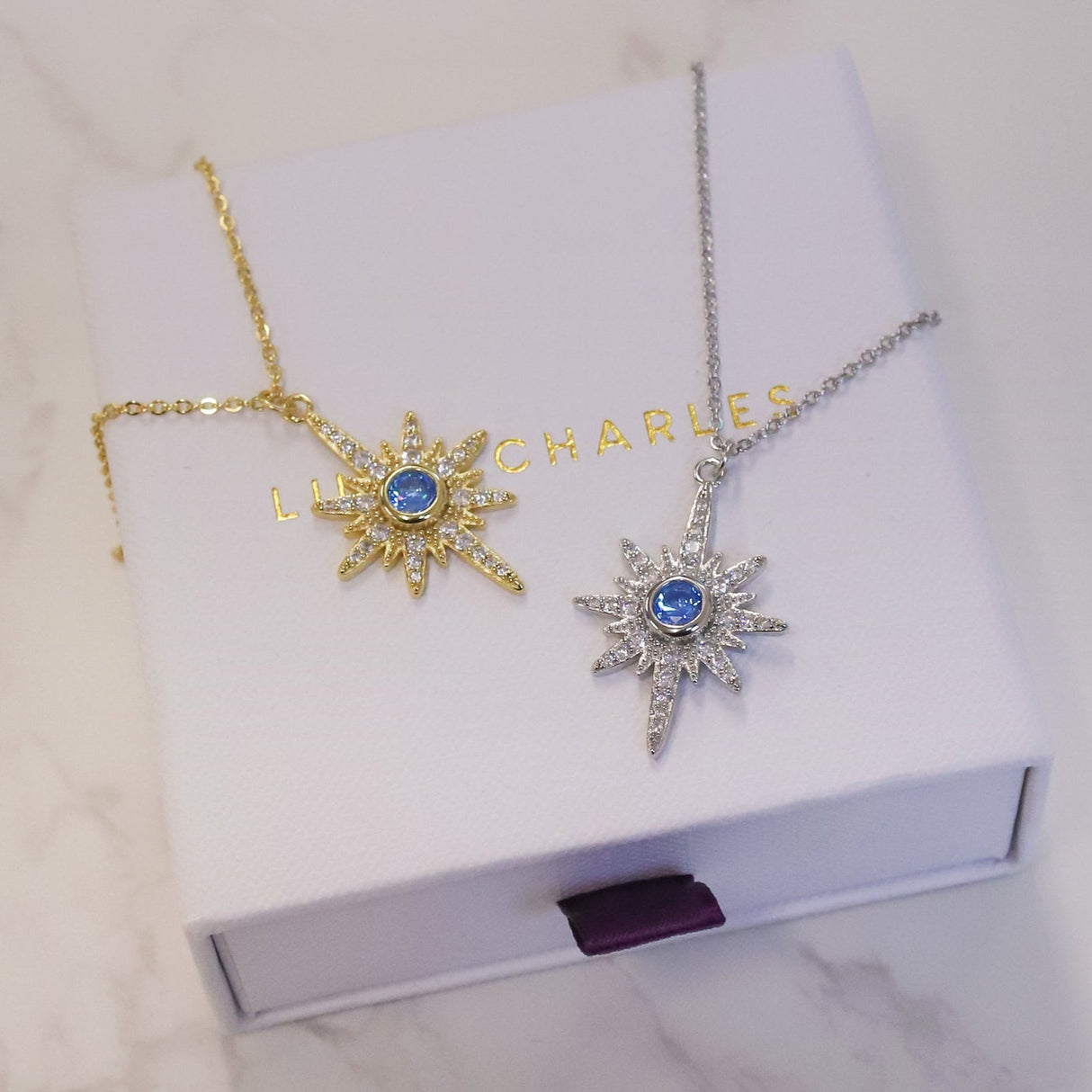 Heidi North Star Birthstone Necklace | 925 Sterling Silver