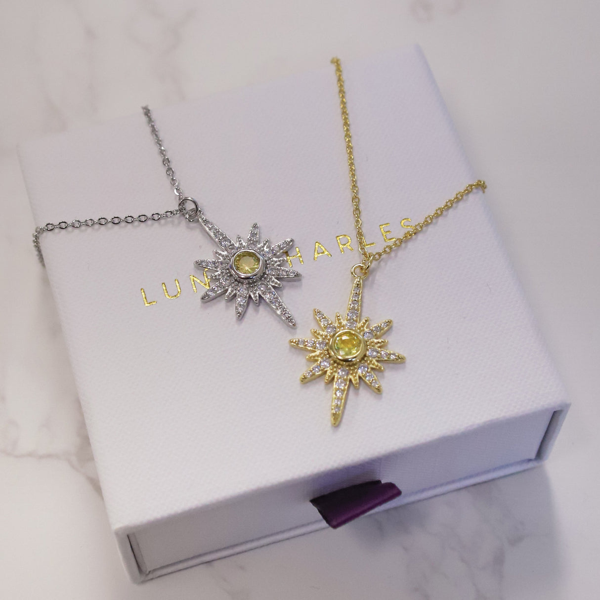 Heidi North Star Birthstone Necklace | 925 Sterling Silver