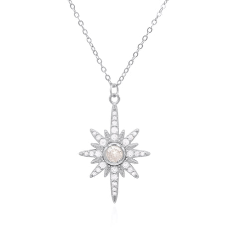 Heidi North Star Birthstone Necklace | 925 Sterling Silver
