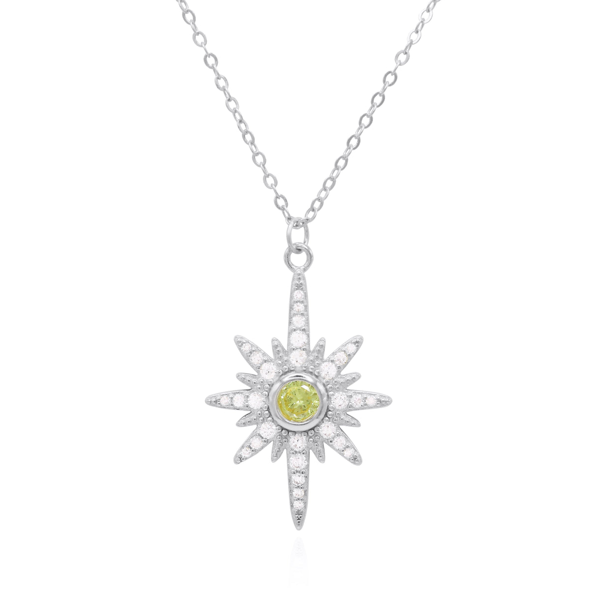 Heidi North Star Birthstone Necklace | 925 Sterling Silver